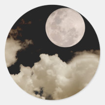 FULL MOON CLOUDS SEPIA STICKERS