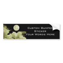 FULL MOON CLOUDS YELLOW BUMPER STICKERS