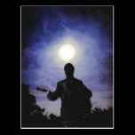 Full Moon & Guitar Silhouette postcards