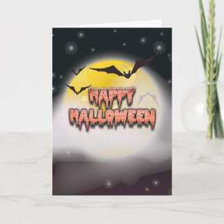Full Moon Happy Halloween Card card