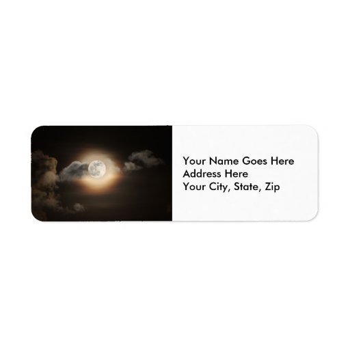 Full Moon in Cloudy Night Return Address Label