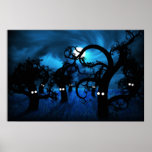 Full Moon in The Midnight Forest Posters