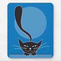 full moon kitty light blue mousepads