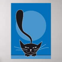 full moon kitty Poster posters