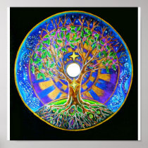 Full Moon Mandala Poster