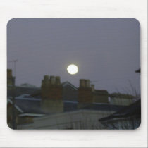 Full Moon O'er Houses mousepads