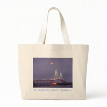 Full Moon over Cooper River Bridge, Charleston bags by dandhwms Full Moon over Cooper River Bridge, Charleston bags