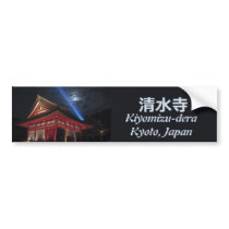 Full Moon Over Kiyomizu-Dera Bumper Stickers