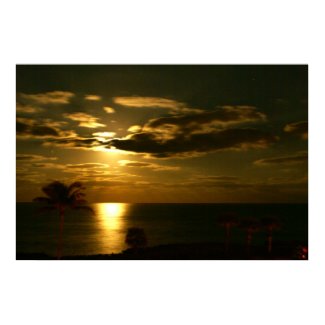 Full Moon over Ocean print