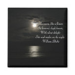 Full Moon over the water at night-with poetry Magnets