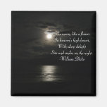 Full Moon over the water at night-with poetry Magnets