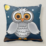 Full Moon Owl Throw Pillows