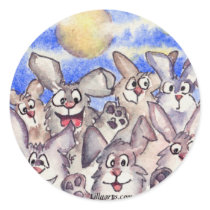 Full Moon Rabbits Sticker