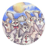 Full Moon Rabbits Sticker stickers