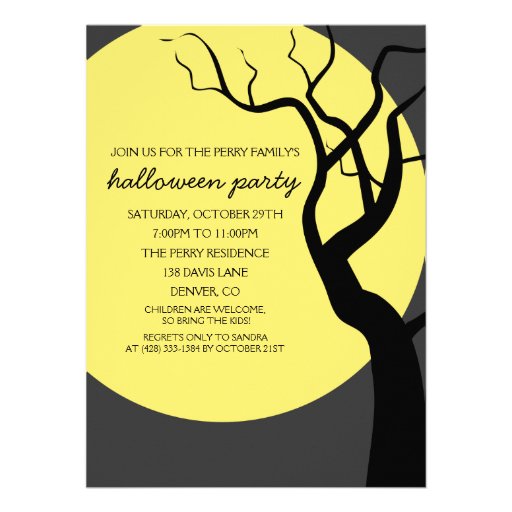 Full Moon Spooky Halloween Party Invitation
