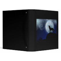 Full Moon Wolf 3 Ring Binders