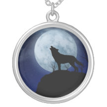 Full Moon Wolf Necklace