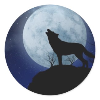 Full Moon Wolf sticker