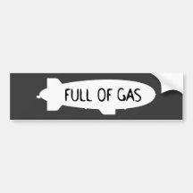 Full Of Gas - Blimp Bumper Sticker