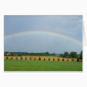 Full Rainbow Over Farm Fields Card