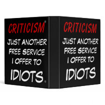 Full-Service Criticism Vinyl Binder