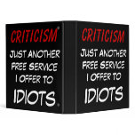 Full-Service Criticism binders