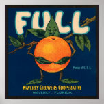Full Vintage Crate Label Waverly Growers Cooperati Poster