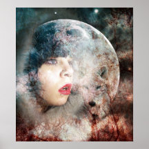 Full Wolfs Moon Rising Poster