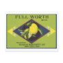 Full Worth Lemon Fruit Crate Label Postcard