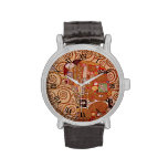 Fullfillment by Klimt, Art Nouveau Mosaic Pattern Wristwatches