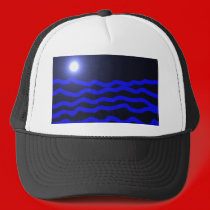 Fullmoon Over the ocean hats