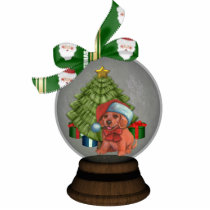 Fully Customizable Snowglobe Ornament (Green Bow) photo sculptures