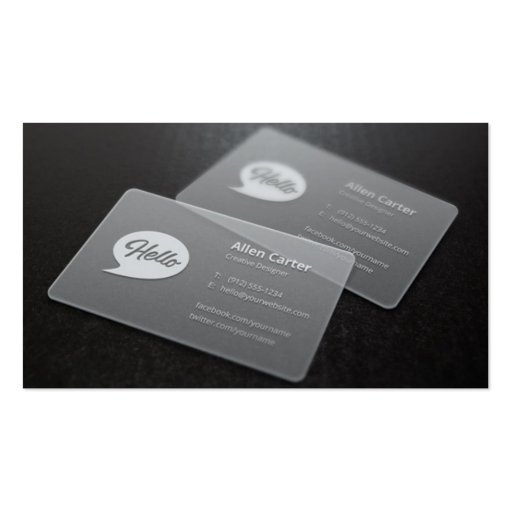 Fully Customized Transparent Business Card (front side)