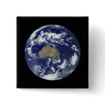 Fully lit Earth centered on Australia and Ocean Pinback Button