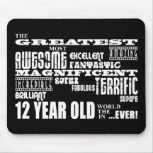 Fun 12th Birthday Party Greatest Twelve Year Old Mousepad