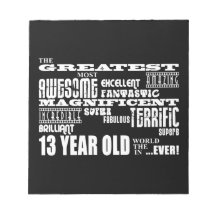 Fun 13th Birthday Party Greatest Thirteen Year Old Memo Pad
