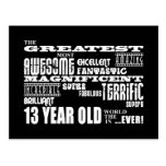 Fun 13th Birthday Party Greatest Thirteen Year Old postcards