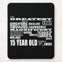 Fun 15th Birthday Party Greatest Fifteen Year Old Mousepads