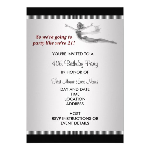 Fun 40th Birthday Party Invitation