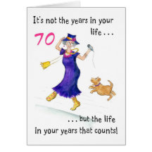 Fun 70th Birthday Card for a Woman