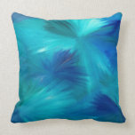 Fun Abstract Feathery Blue ART pillow