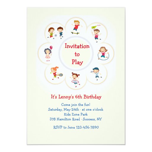 Fun Activities Invitation Zazzle
