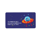 Fun alien ufo spaceship address label label
