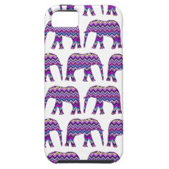 Fun and Bold Chevron Elephants on White iPhone 5 Cases