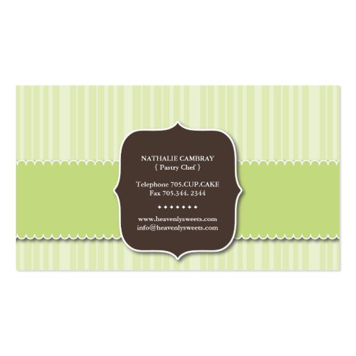 Fun and Classy Cupcake | Bakery Business Card (back side)