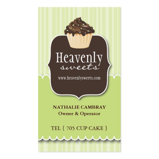 Fun and Classy Cupcake | Bakery Business Card (front side)