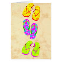 Fun and Colorful Flip Flops Greeting Card