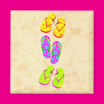 Fun and Colorful Flip Flops Magnet