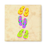 Fun and Colorful Flip Flops Magnet