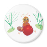 fun and Cute Ants: Wow, delicious apple Refrigerator Magnet